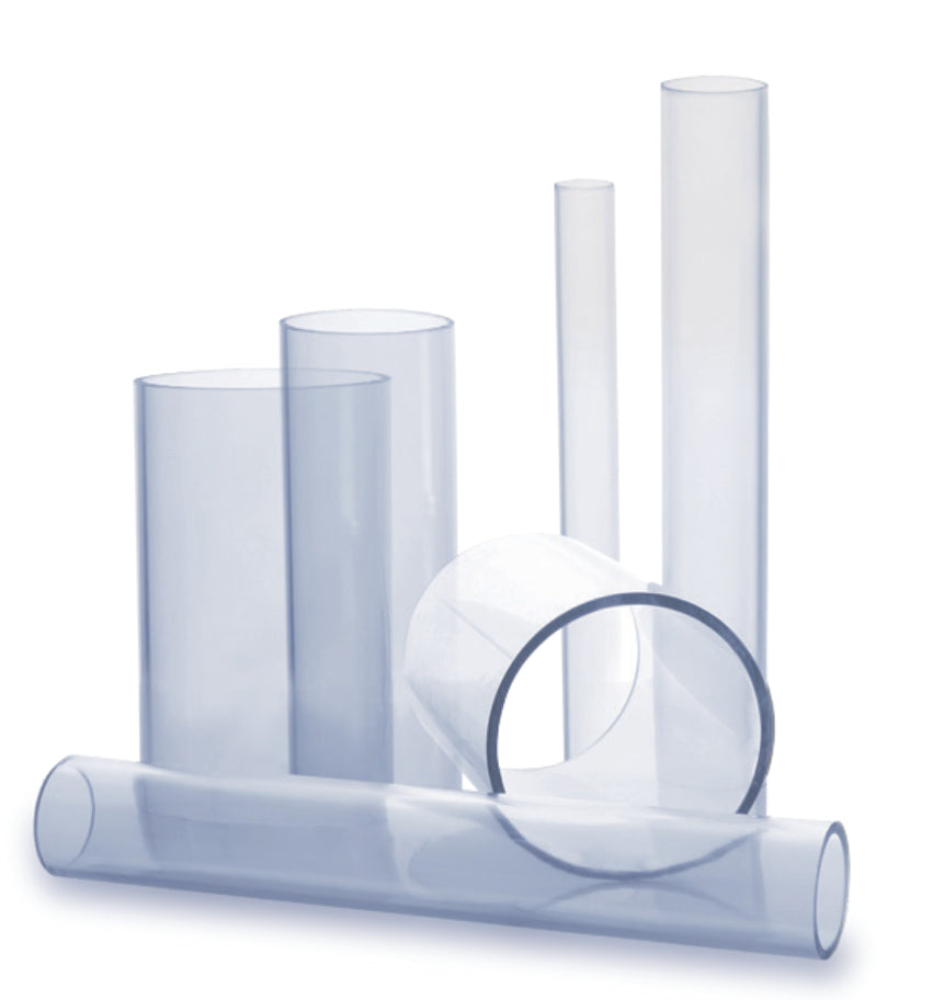 1/2 to 6 Diameter Clear PVC Pipe, SCH 40, Choose Your Length (4 FT to 8  FT)
